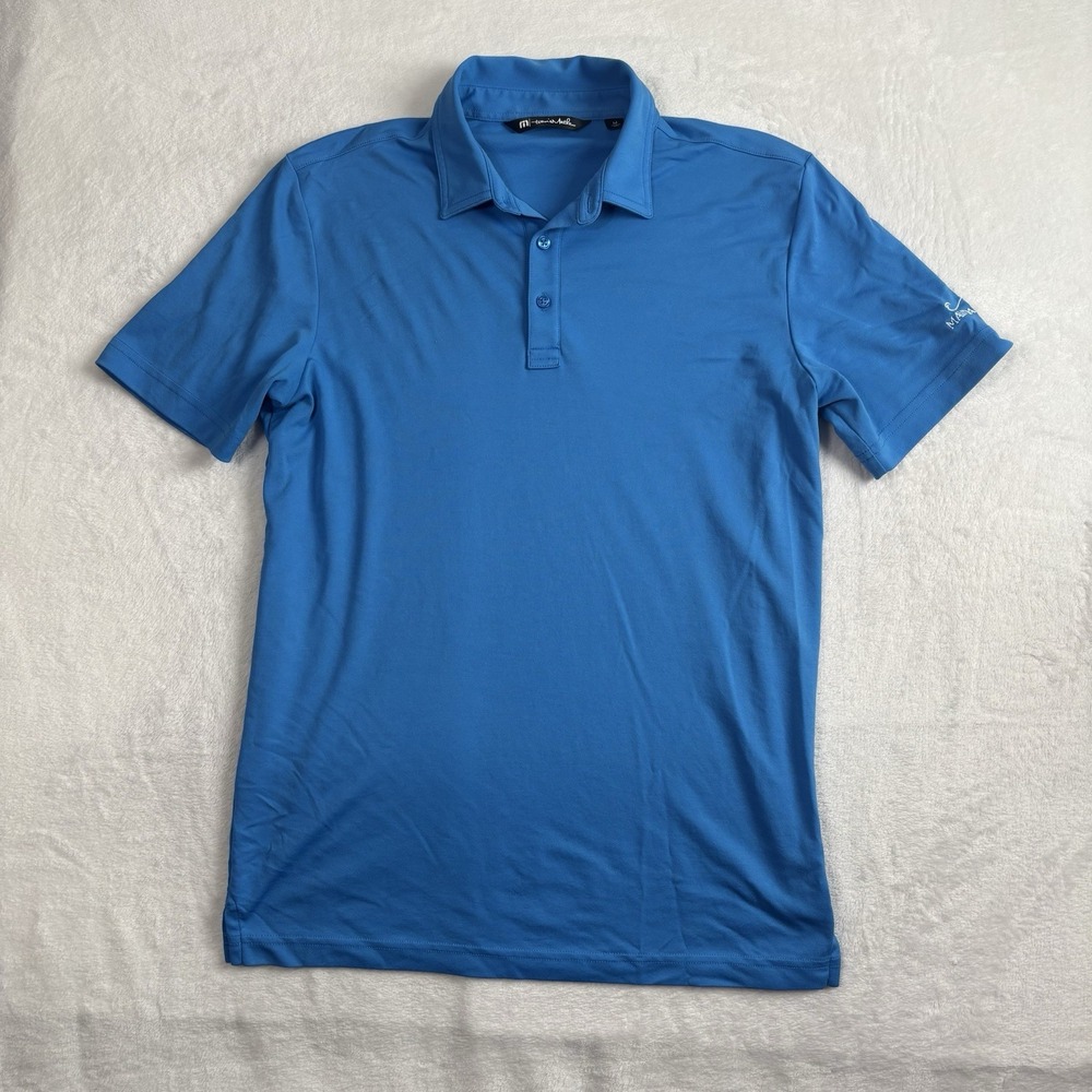 Travis Mathew Blue Short Sleeve Collared Polo Golf Shirt Men's Medium Mandalay